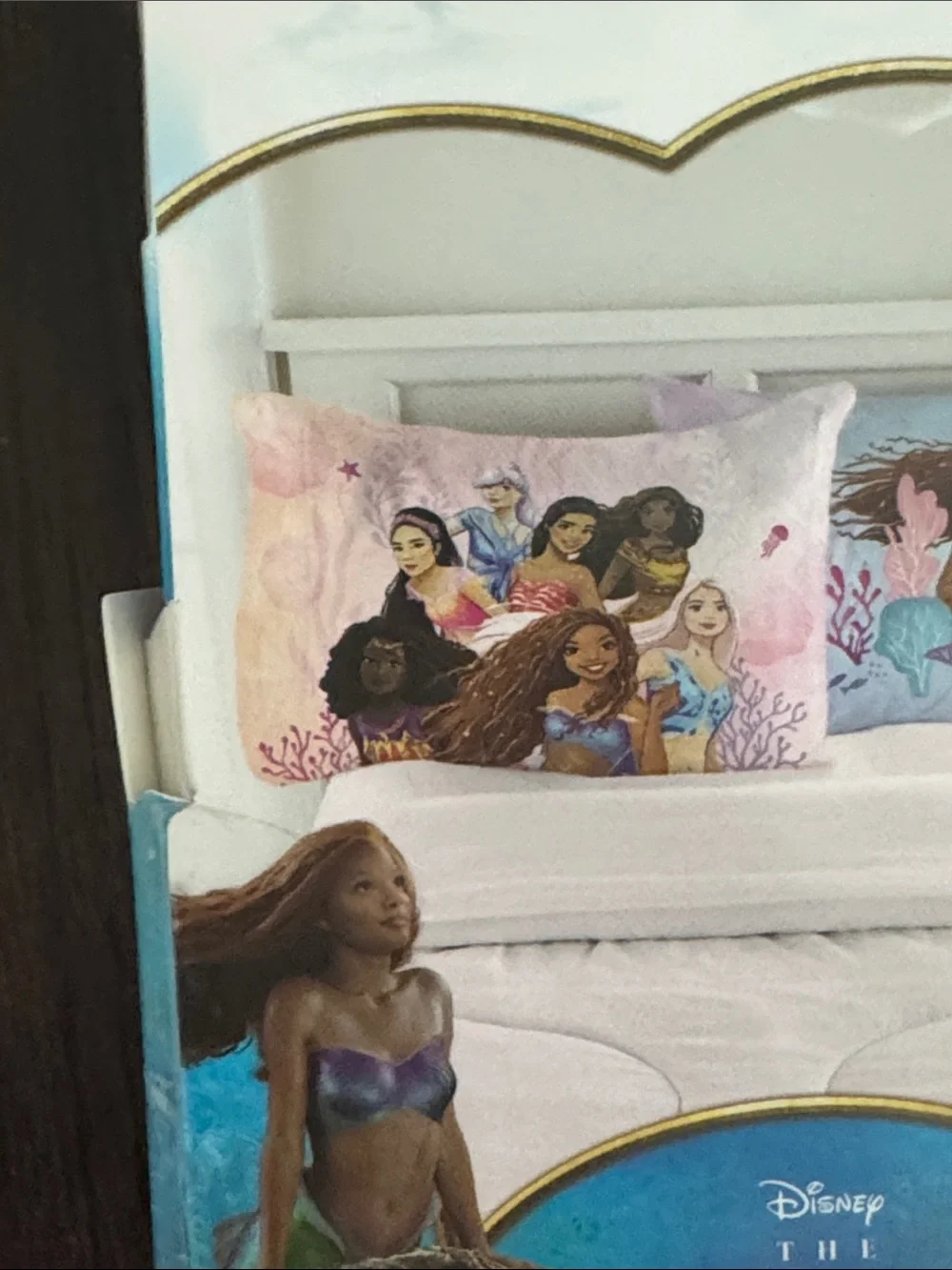Disney The Little Mermaid Kids Pillowcase Reversible Pink & Purple Cartoon